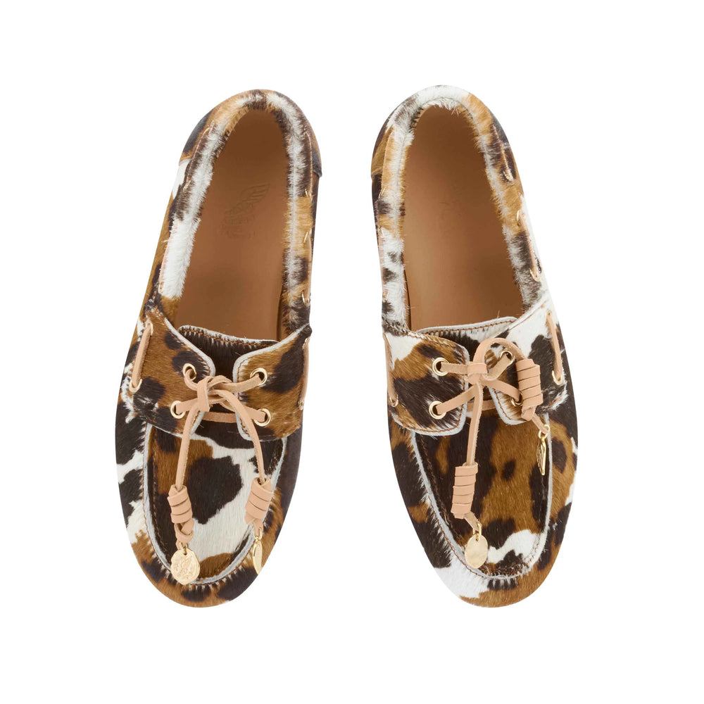 Pliaria Boat Shoe Pony Cow top view