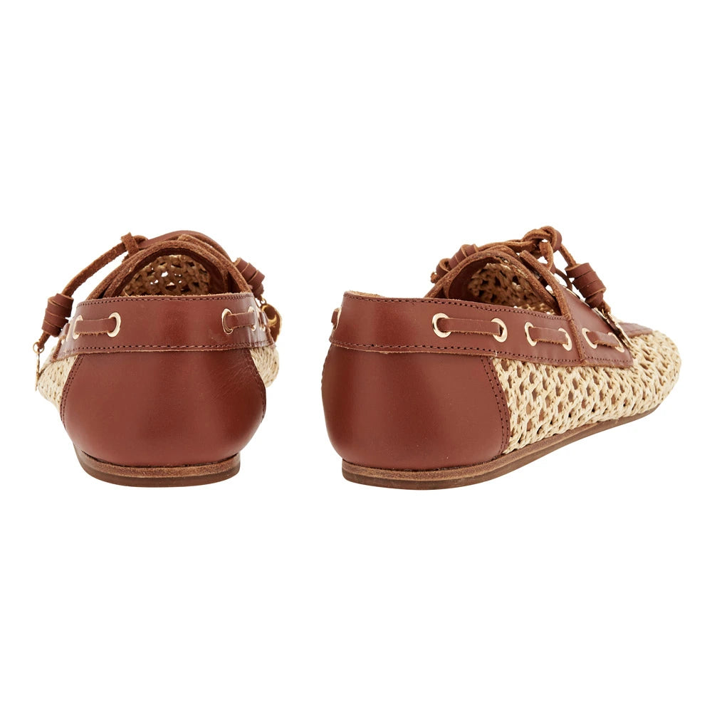Pliaria Boat Shoe Raffia Natural back