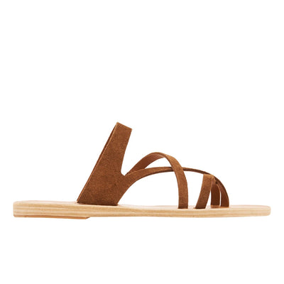 Daria Suede Leather Rust sandals side