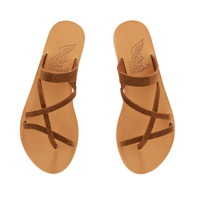 Daria Suede Leather Rust sandals top
