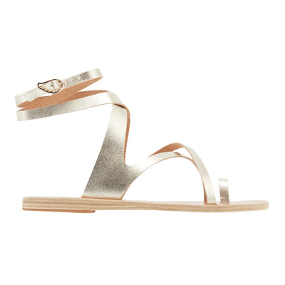 Demi Leather Platinum sandals side