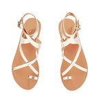 Demi Leather Platinum sandals top