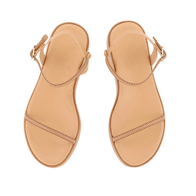 Irida Stitch Natural/Brown sandals top