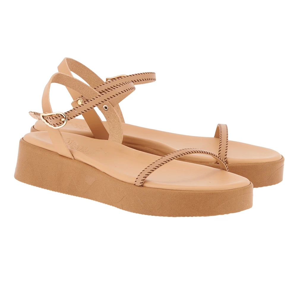 Irida Stitch Natural/Brown sandals 3-4