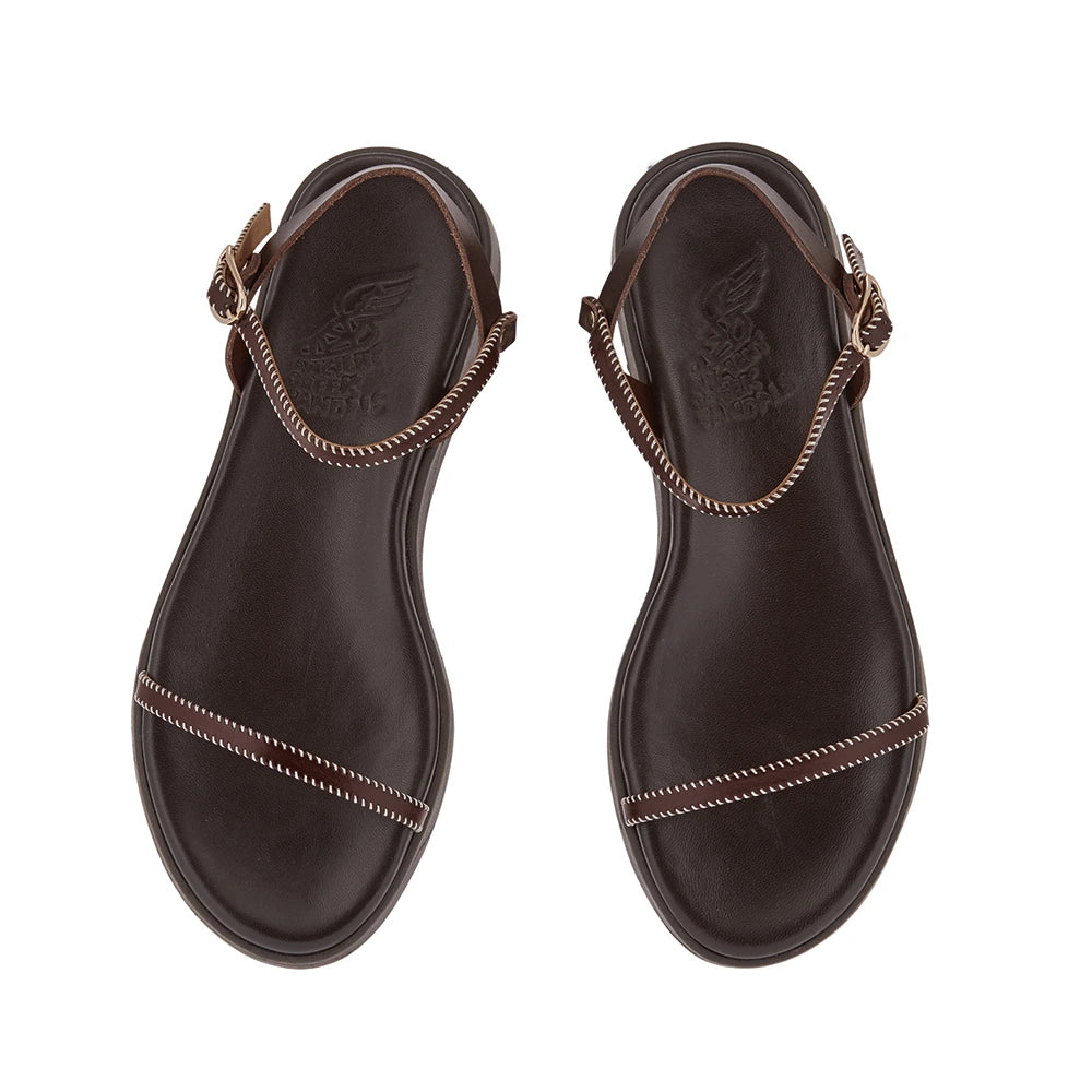Irida Stitch Brown/Off White sandals top