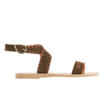 Ifigenia Stitch Suede Khaki sandals side