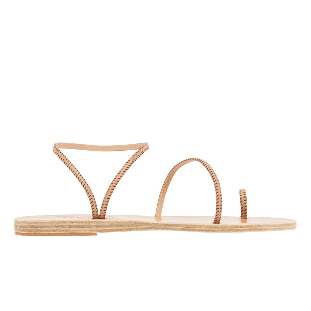 Eleftheria Stitch  Leather Natural sandals side
