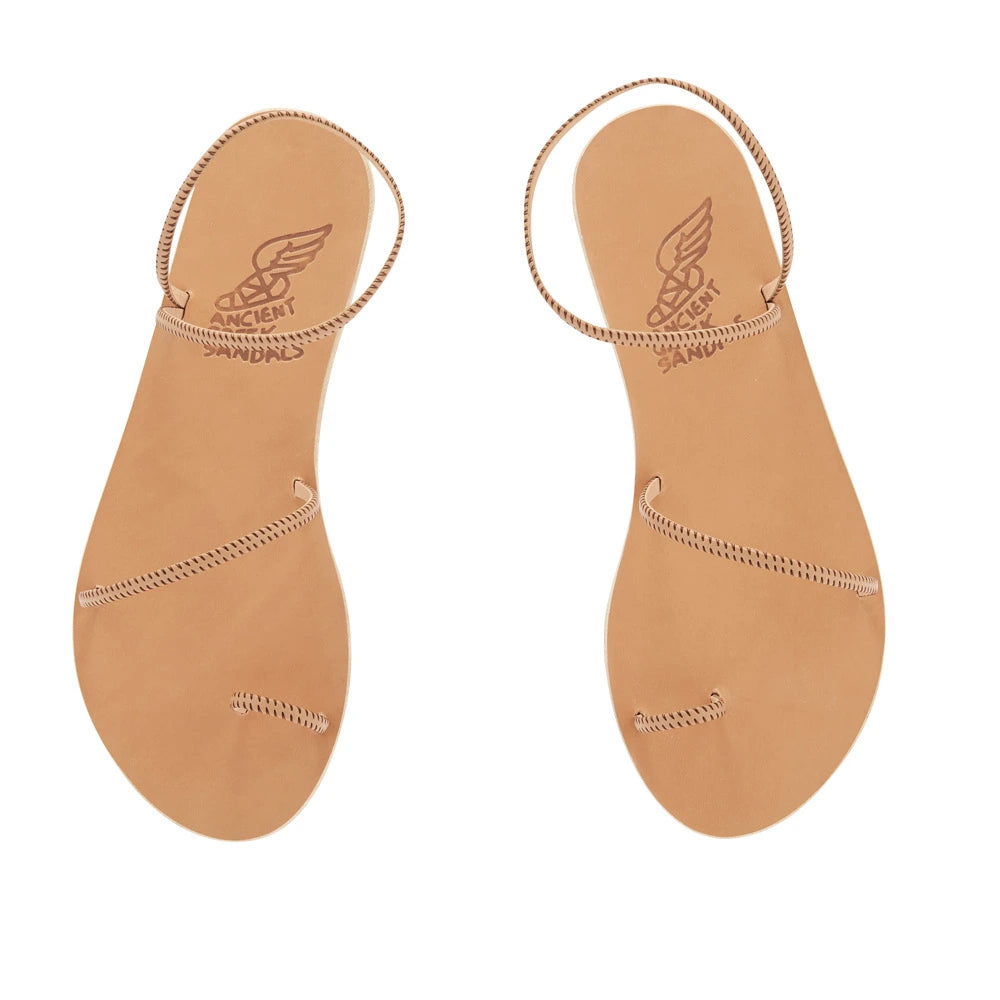 Eleftheria Stitch  Leather Natural sandals top