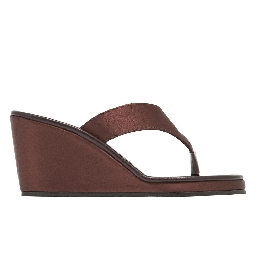 Elyria Satin Brown sandals side