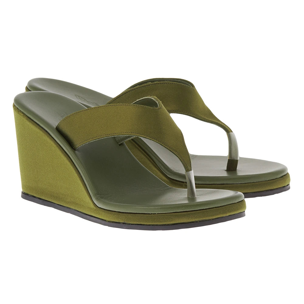Elyria Satin Khaki sandals 3-4