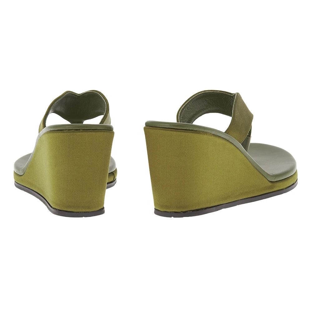 Elyria Satin Khaki sandals back