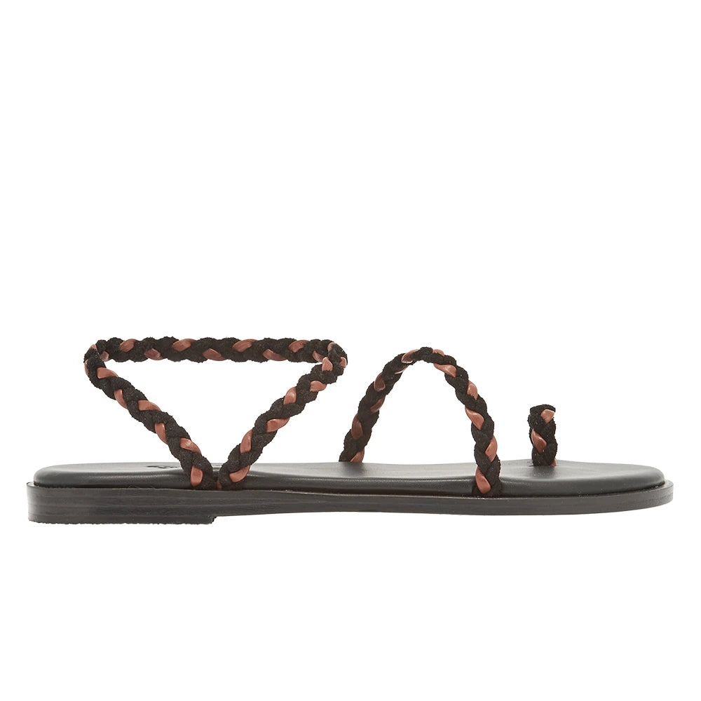 Elevated Eleftheria Suede Black sandals side