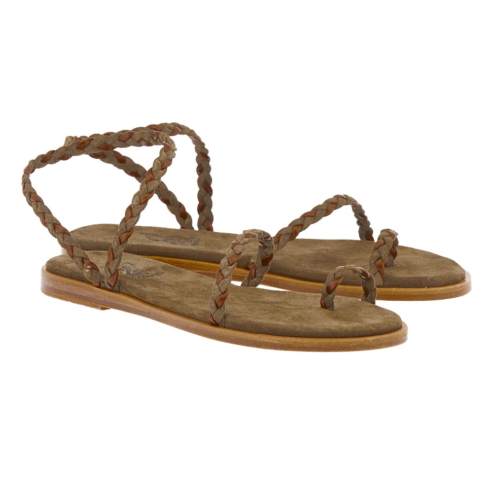 Elevated Eleftheria Suede Khaki sandals 3-4