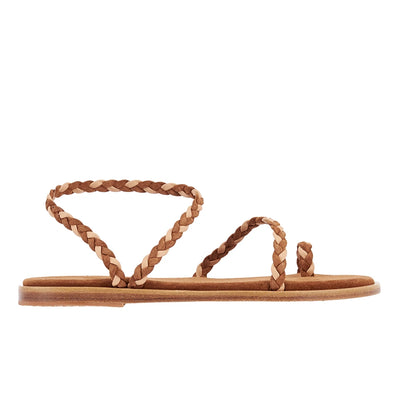 Elevated Eleftheria Suede Rust sandals side