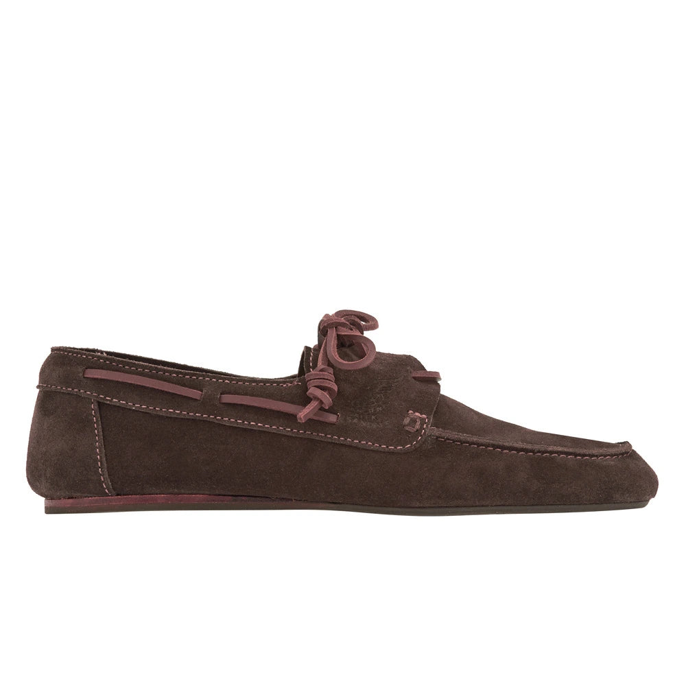 Pliario Suede Leather T-Moro boat shoes side