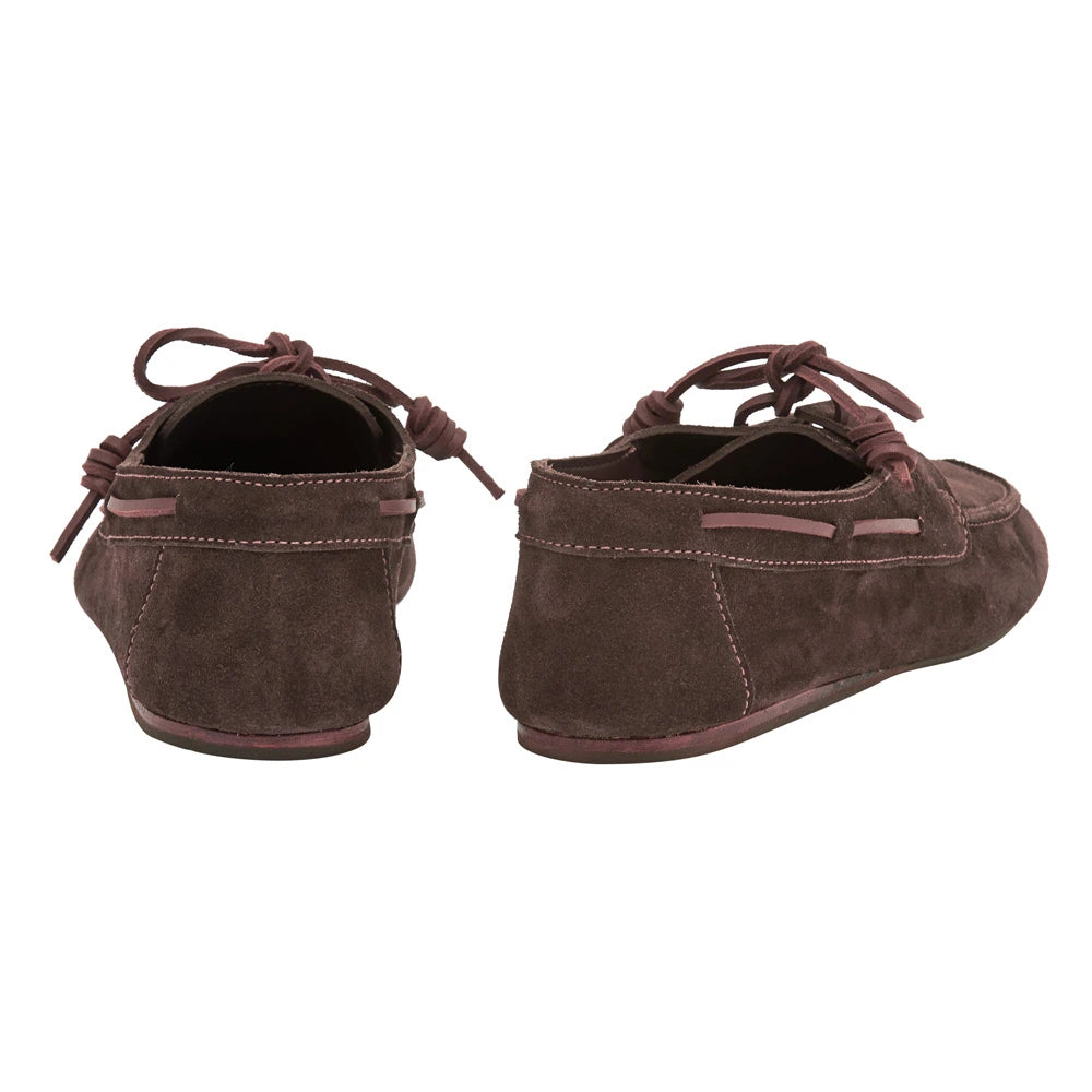 Pliario Suede Leather T-Moro boat shoes back