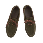 Pliario Suede Leather Olive boat shoes top
