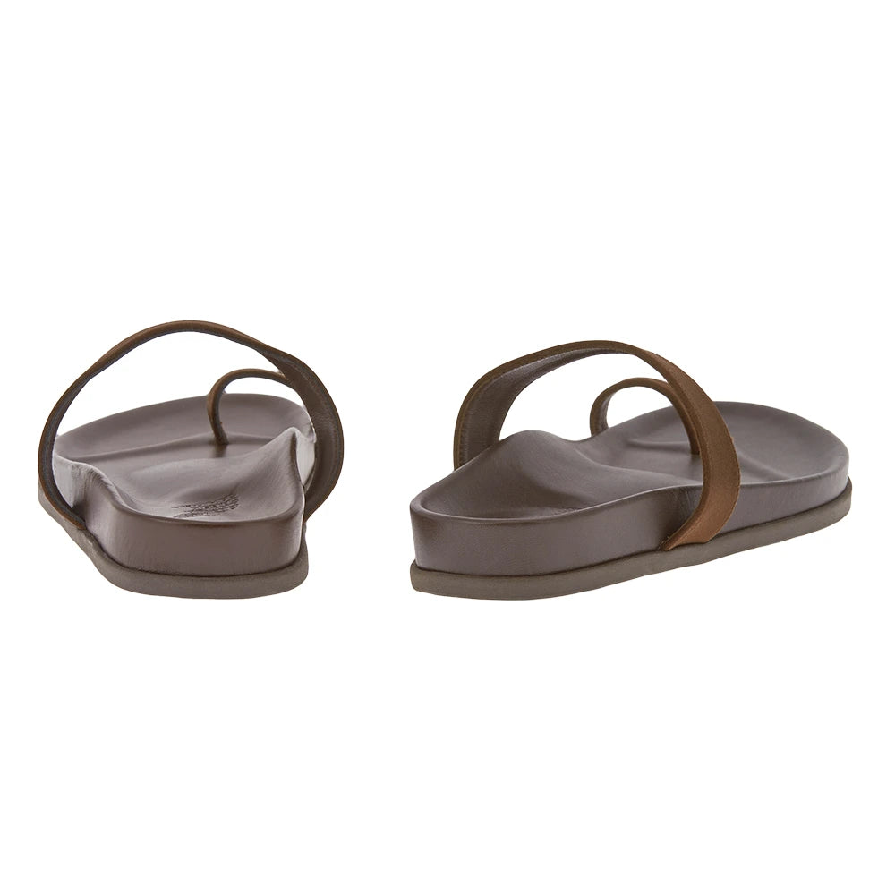 Thalia Footbed satin Brown back view