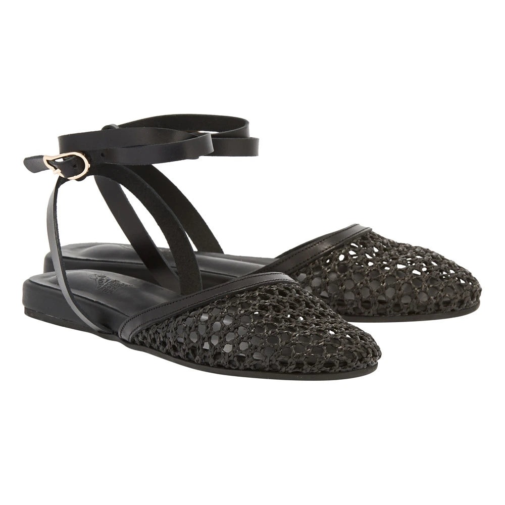 Filothea Raffia Black sandals 3-4