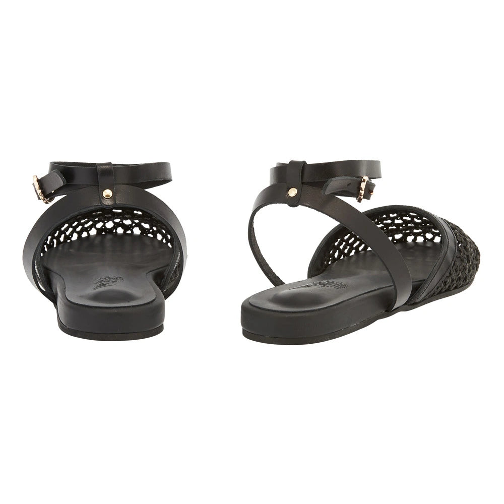 Filothea Raffia Black sandals back