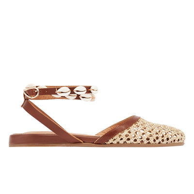 Filothea Shells Raffia Natural sandals side