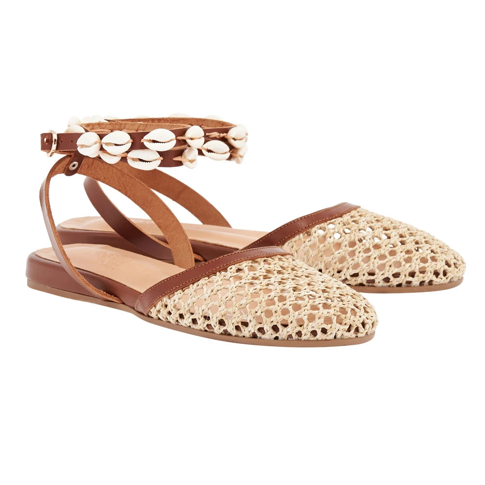 Filothea Shells Raffia Natural sandals 3-4