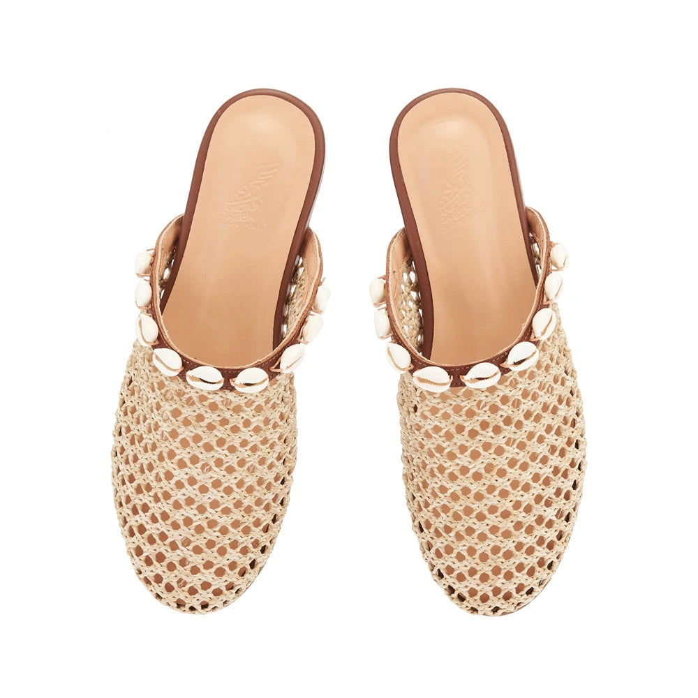 The Slipper Shells Raffia Natural top