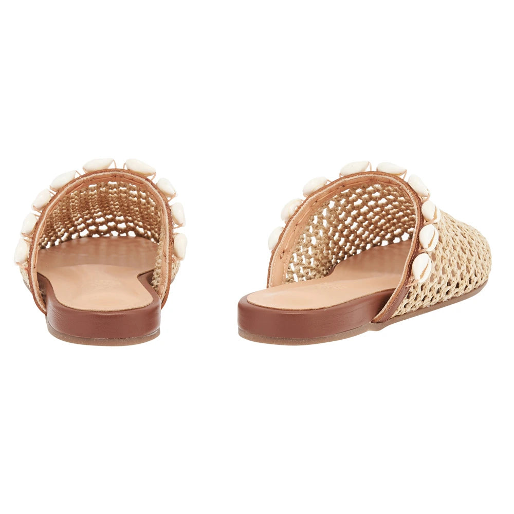 The Slipper Shells Raffia Natural back