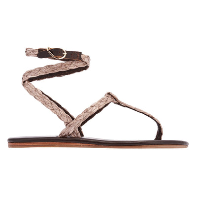 Kalamida Raffia Brown sandals side