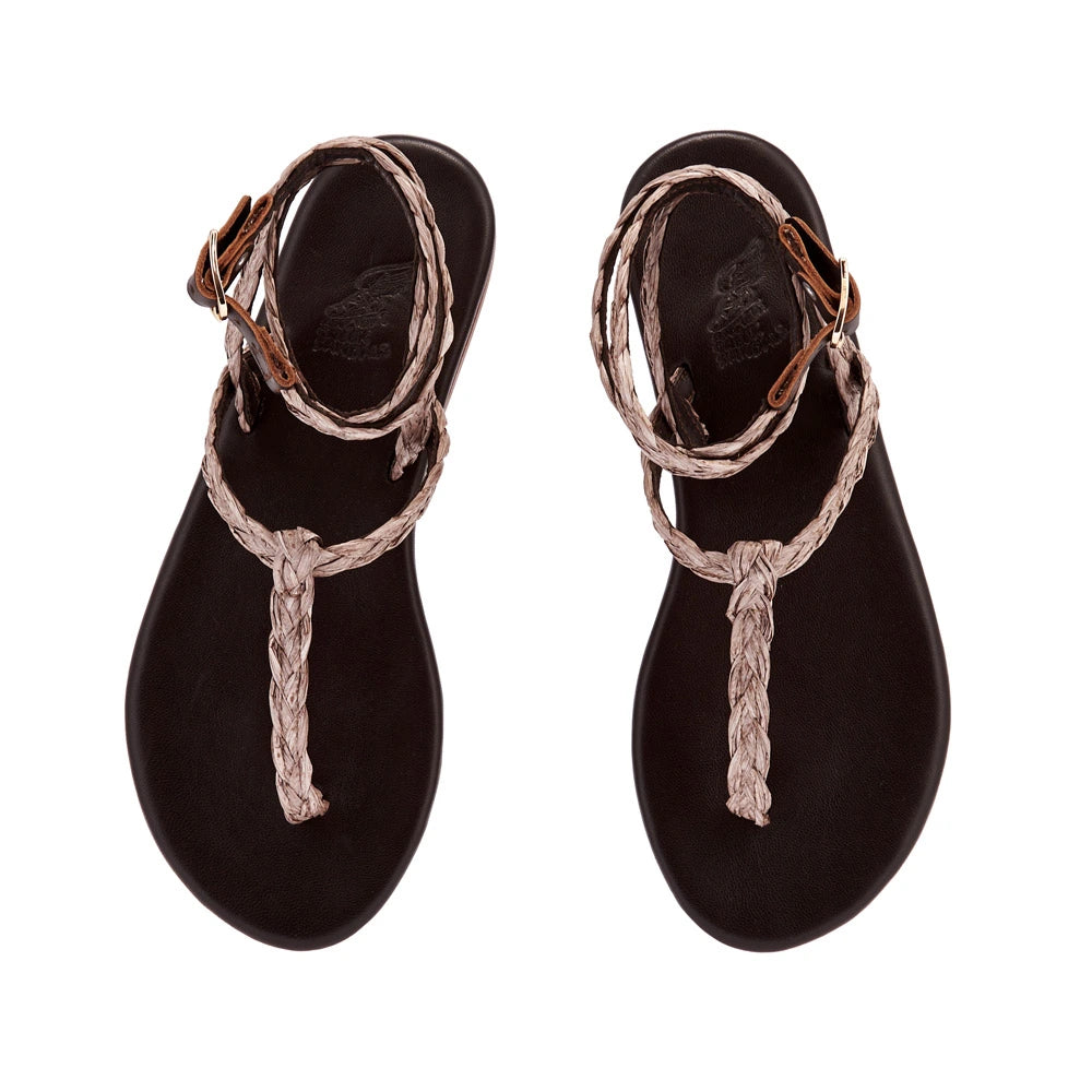 Kalamida Raffia Brown sandals top