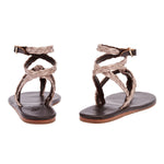 Kalamida Raffia Brown sandals back