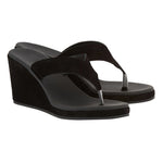 Charys Wedge Suede Black sandals 3-4