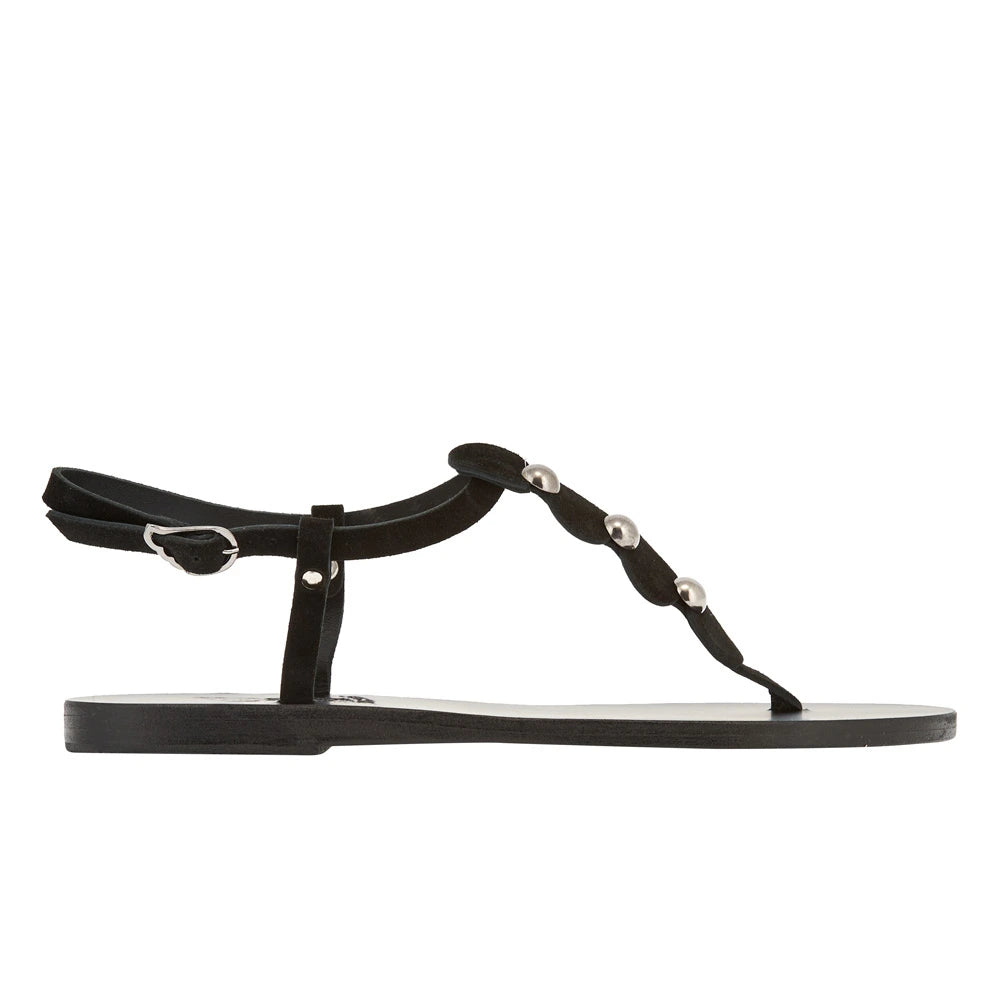 Ilida Studs Suede Black sandals side