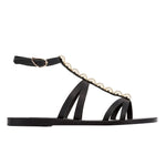 Akrivi Leather Black sandals side