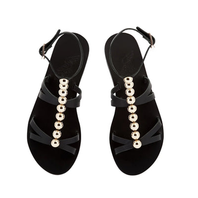 Akrivi Leather Black sandals top