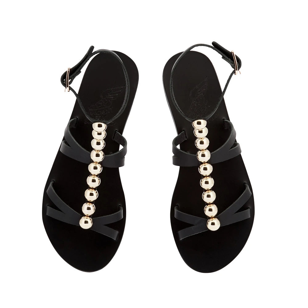 Akrivi Leather Black sandals top