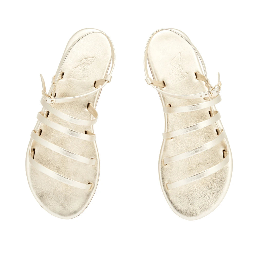Maximia Leather Platinum sandals top