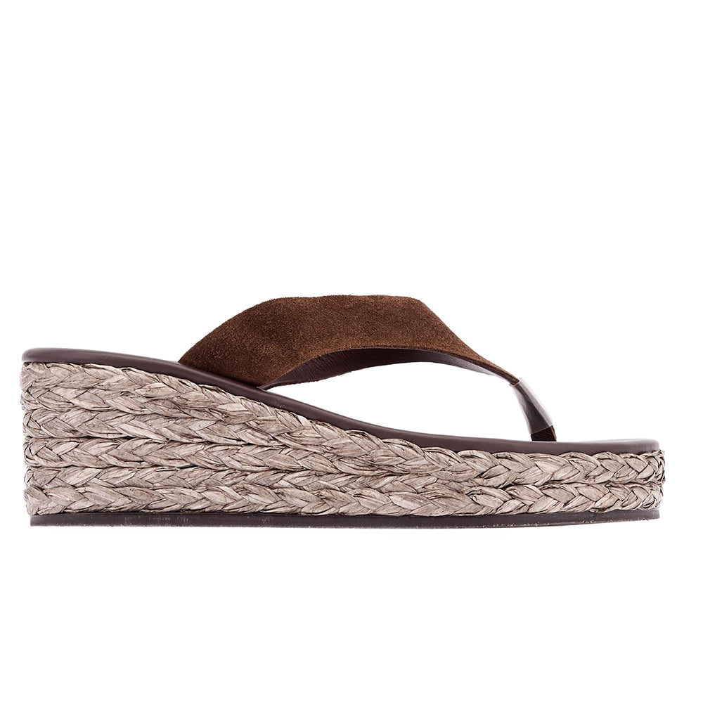 Charys Low Wedge Dark Brown/Brown