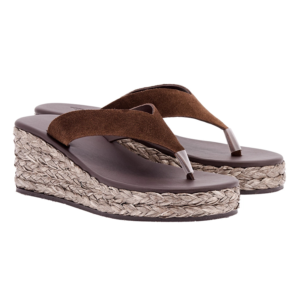 Charys Low Wedge Dark Brown/Brown
