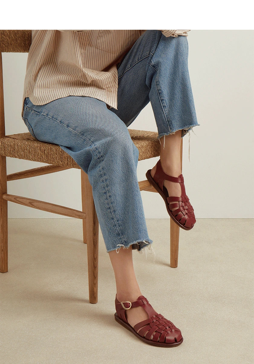 Karina Leather Cherry sandals 