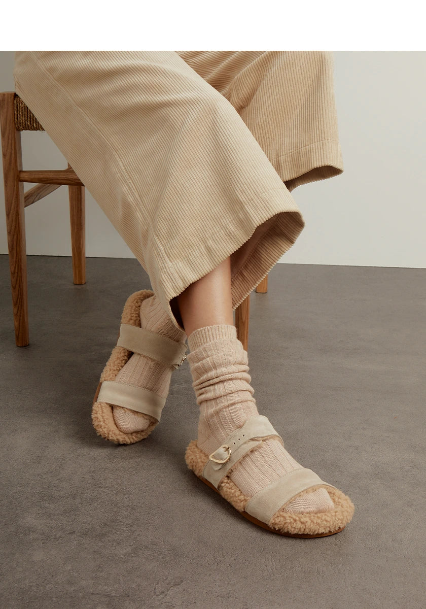 Latria Suede/Sheepskin sandals