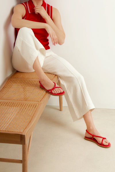 Bomba Leather Red sandals
