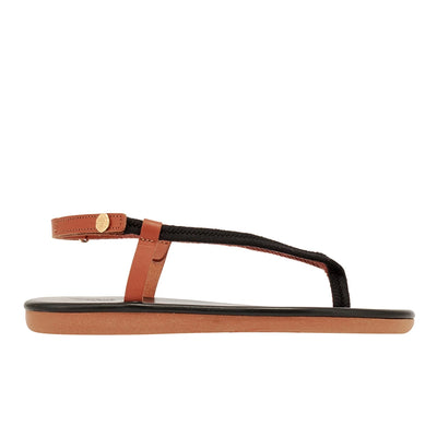 Zoi Rope Black/Tan sandals side