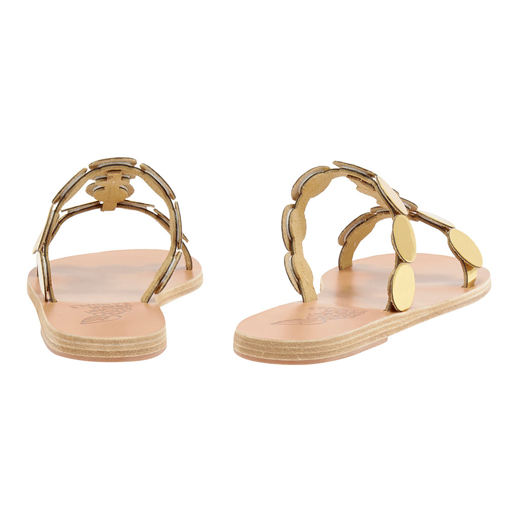 Uranos Mirror Leather Gold – Ancient Greek Sandals