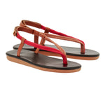 Zoi Cord/Leather Red sandals 3-4