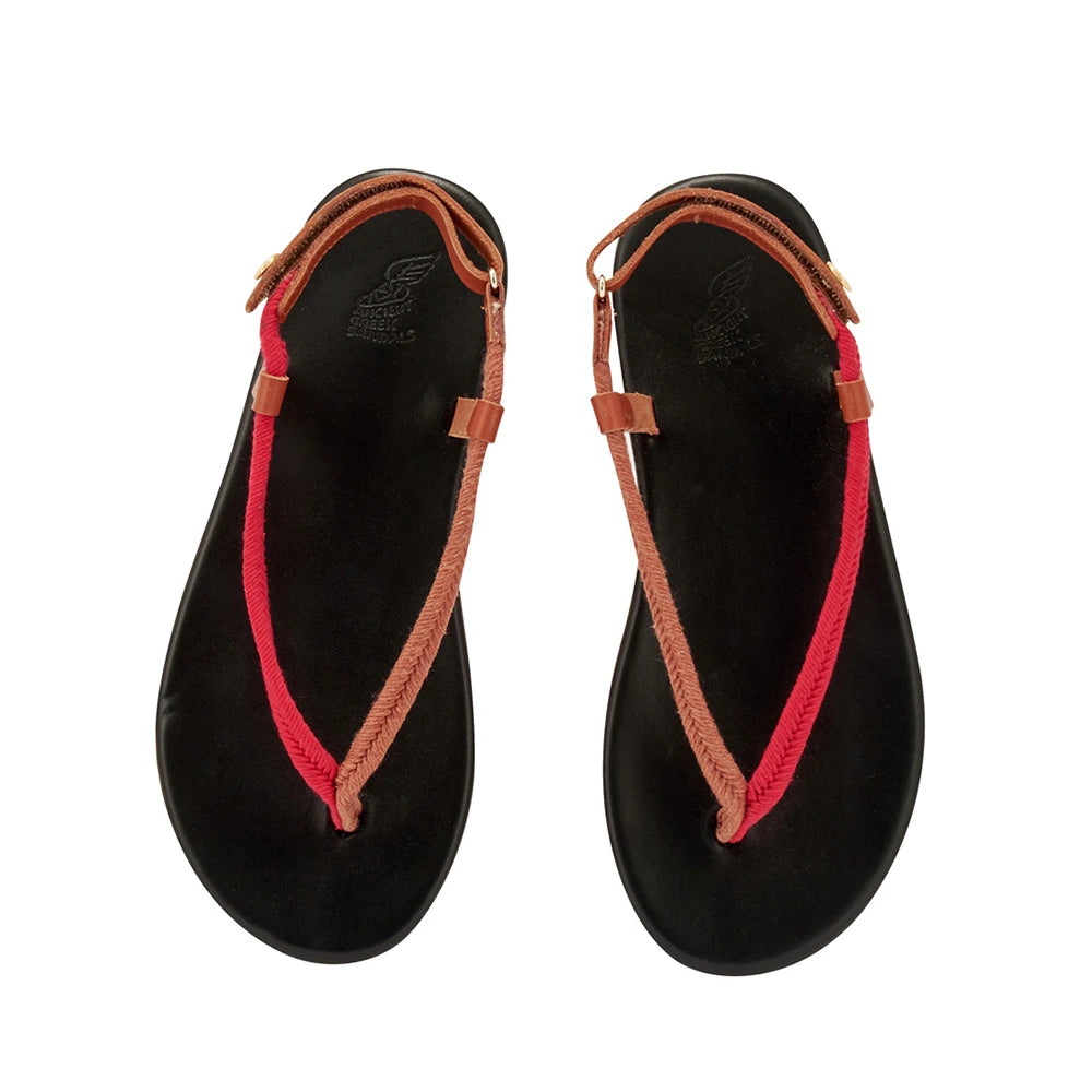 Zoi Cord/Leather Red sandals top
