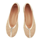 Aeropi Ballet Flat Raffia Nat/Platinum top