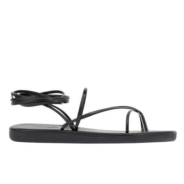 String Flip Flop Synthetic Leather Black – Ancient Greek Sandals