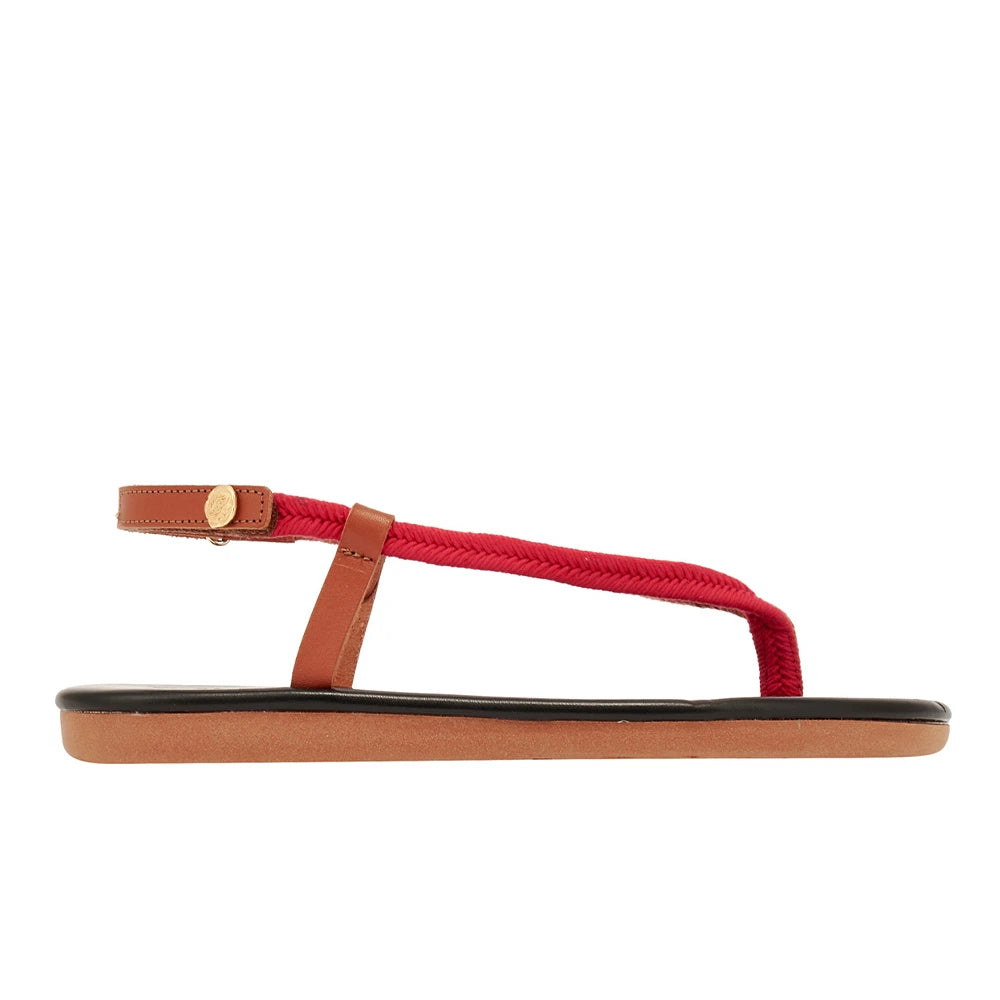 Zoi Cord/Leather Red sandals side