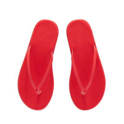 Saionara Leather Flip Flop Red top